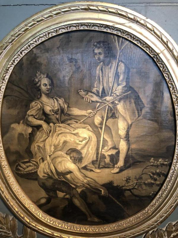 Large Early 19thc Decorative Mirror Trumeau Style Louis Xvi With Large Early 19thc Decorative Mirror