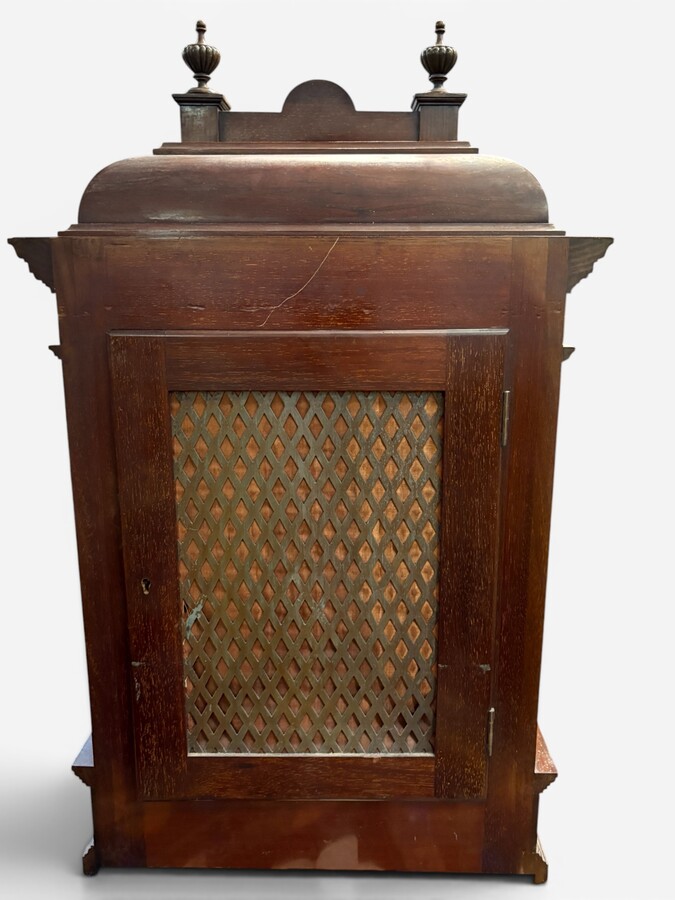 ‘8-bell’ Bracket Clock, Glasgow, 19thC. A very fine bracket clock with exquisitely carved details and a richly decorated bronze dial. The dial is signed C. Edward & Sons, Glasgow. The mechanism is fitted with 8 bells and 5 gongs. 