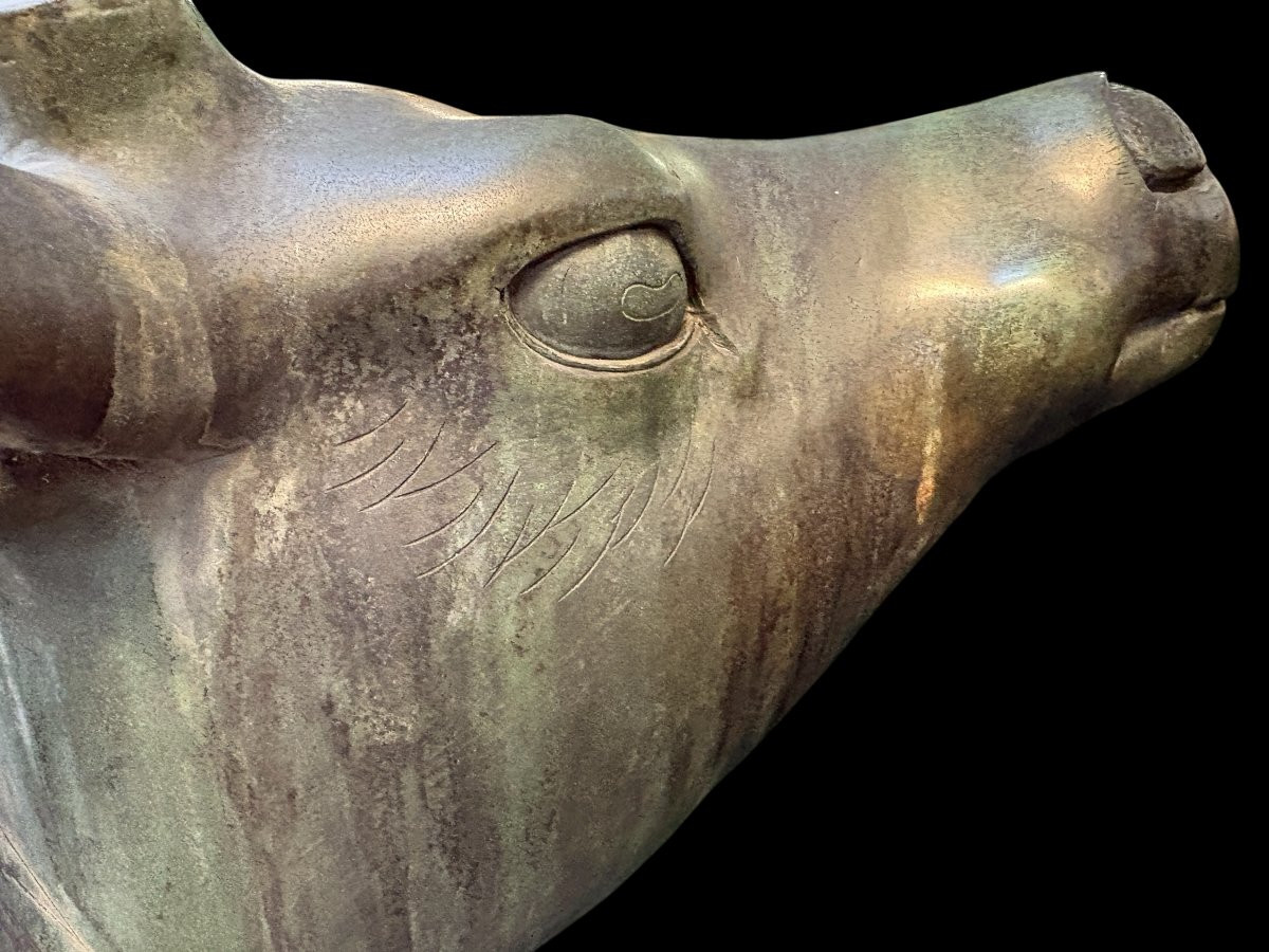 A superb 19thC. pair of life-size bronze sculptures depicting a doe and a stag, exquisitely detailed and featuring a magnificent antique patina. The deer show signs of wear and have undergone some previous restoration