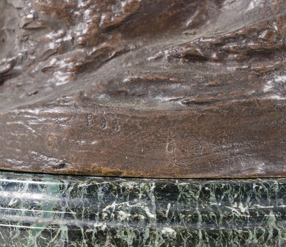 Bronze sculpture ‘Allegory of the Arts’ by Henri Plé 19th century. Double sculpture in bronze with brown patina resting on a marble base ( old restoration ) Signed by Henri Honore Plé ( Paris 1853-1922 )