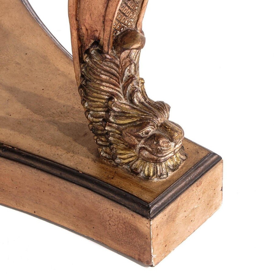 Decorative centre table with inlaid marble top 20th century. Nice 3-leg table decorated with ornaments, shells and animals with a top in marble mosaic on top. Dimensions : Height : 83 cm. Diameter : 112 ( top ) , 115 cm table edge