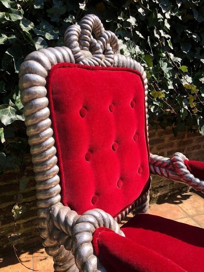 Exceptional Pair Of Large Armchairs 