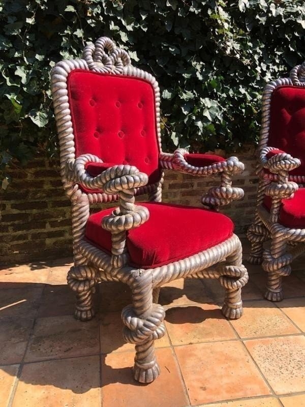 Exceptional Pair Of Large Armchairs 