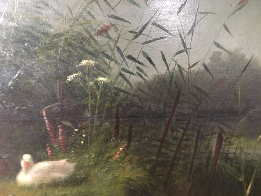 Landscape style Painting in oil on panel, Belgium 19th Century
