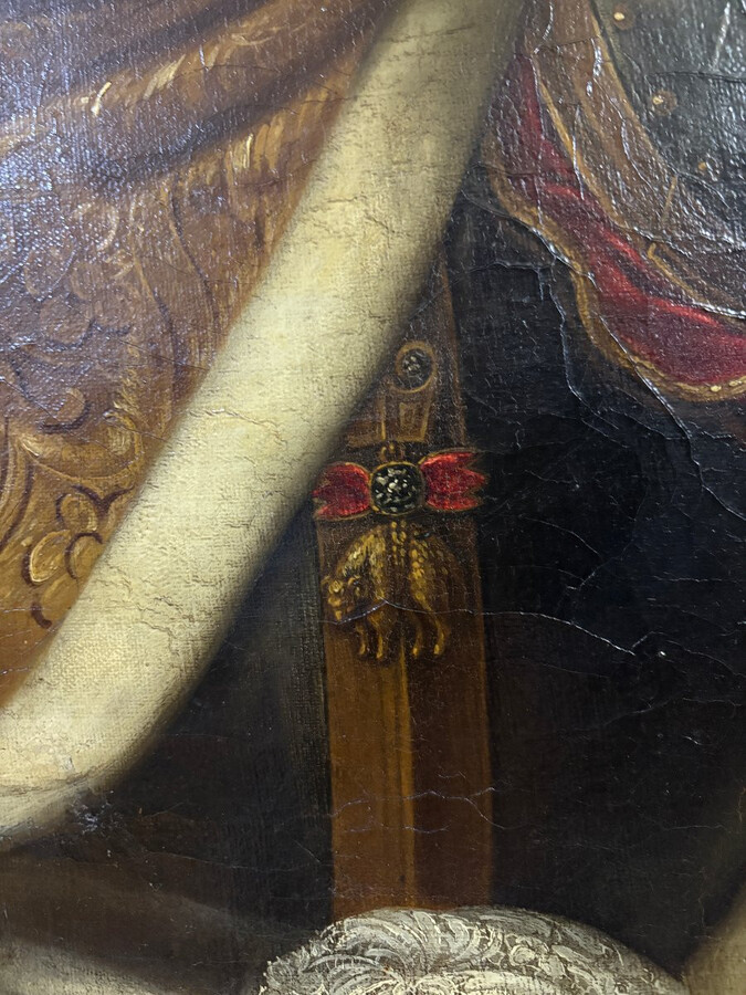 Large portrait of Emperor Francis I Stephen, oil on canvas, 18th century. (121.5 x 99 cm). A beautiful oil painting on canvas in its original frame, most likely by Martin van Meytens.