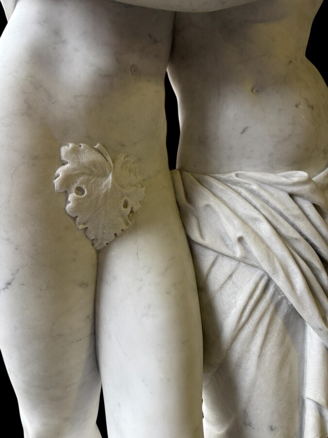 Large sculpture (116 cm) ‘Amor and Psyche’ in Carrara marble, 19th century Psyche is a female character from Greek mythology. Psyche was the daughter of a king and had two sisters. She was the lover of Eros. 