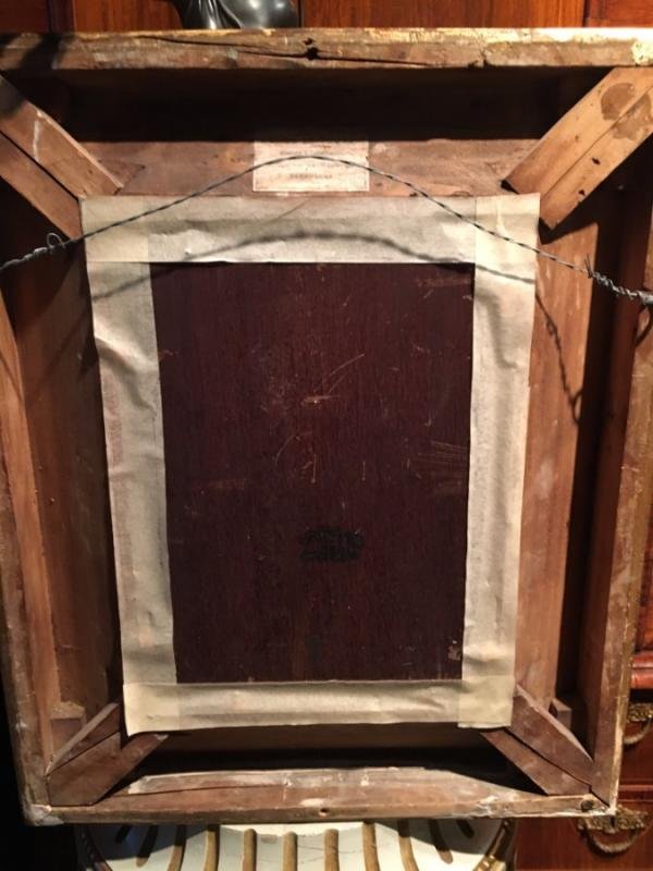 Louis XV Style Painting In Oil On Panel ,Signed By Leon Dansaert ( 1830-1909 ) Belgium 19th Century,SIZES : 0.56 M High And 0.46 M Wide