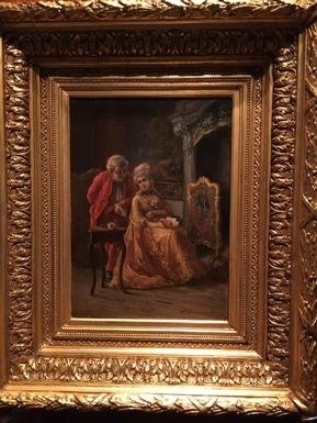 Louis XV Style Painting In Oil On Panel ,Signed By Leon Dansaert ( 1830-1909 ) Belgium 19th Century,SIZES : 0.56 M High And 0.46 M Wide