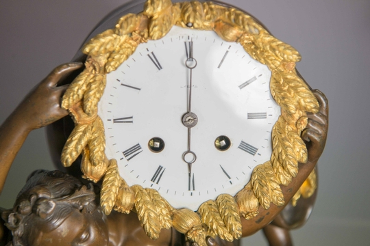 Napoleon III style Clock set   SOLD  in  gilded bronze and patinated bronze, French Paris 19th Century