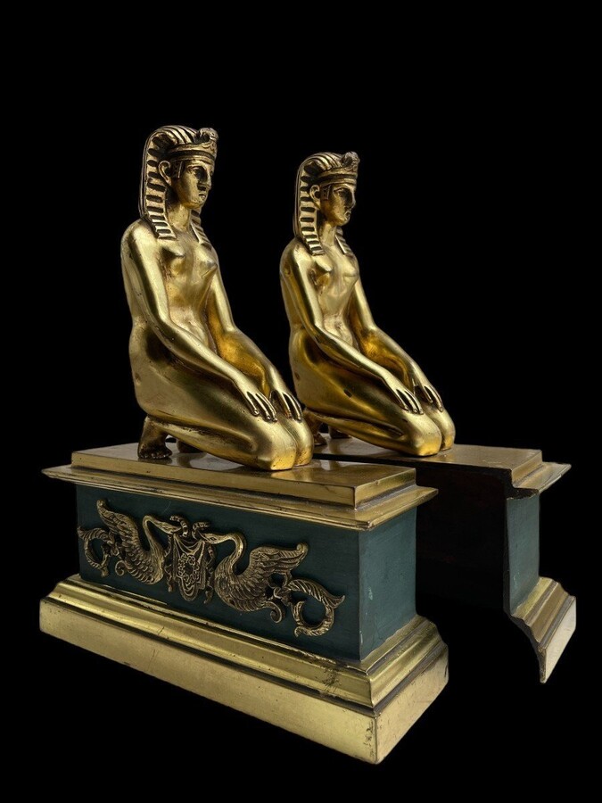Pair Of Bronze Sculptures On Plinth 