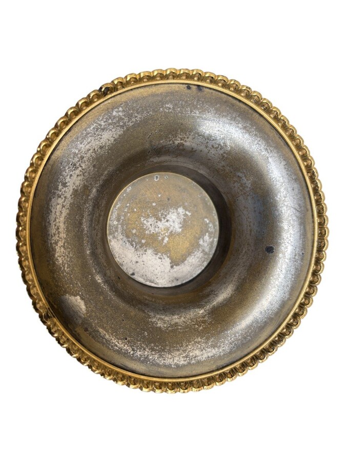 Pair of large cathedral style cassolettes in gilded bronze with mercury and silverplated patina from the Charles X period, early 19th century. Octagonal base which gives them a lot of character, a wide neck for opulence.