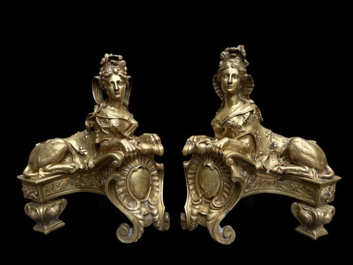 Pair of large Regence bronze 