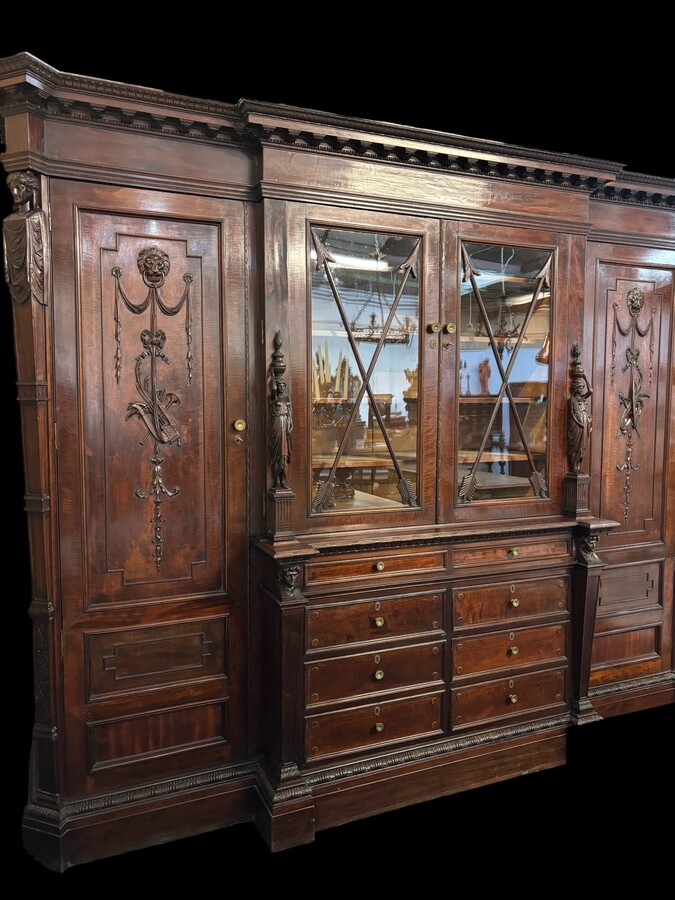 Rare, large 19th century Empire style mahogany 