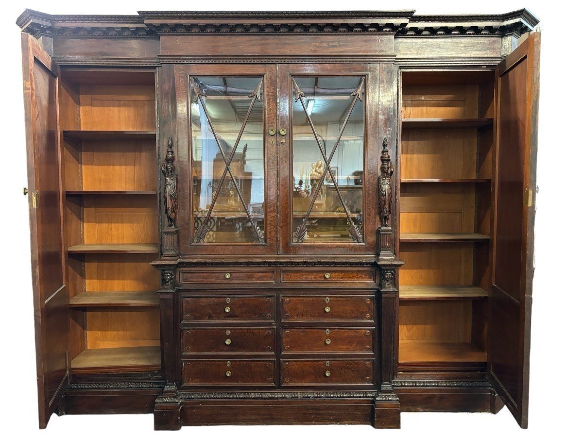 Rare, large 19th century Empire style mahogany 
